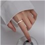 Huianpen Bague en Argent, Bague Carrée Ronde Carrée Géométrique de Personnalité Féminine, Bague Ouverte D'Indexbague en argent, 