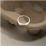Huianpen Bague en Argent, Bague Carrée Ronde Carrée Géométrique de Personnalité Féminine, Bague Ouverte D'Indexbague en argent, 