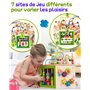 EverEarth 7 en 1 Grand Cube d'éveil en Bois Durable - Jouet pour Enfants avec Boucle d'éveil 39 x 35,5 x 41 cm - Centre de Jeux 