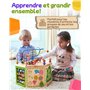 EverEarth 7 en 1 Grand Cube d'éveil en Bois Durable - Jouet pour Enfants avec Boucle d'éveil 39 x 35,5 x 41 cm - Centre de Jeux 