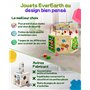 EverEarth 7 en 1 Grand Cube d'éveil en Bois Durable - Jouet pour Enfants avec Boucle d'éveil 39 x 35,5 x 41 cm - Centre de Jeux 