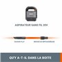 WORX WX030.9-Aspirador de coche 20V (S/Bat) Aspirateur de Voiture 20 V, Noir