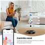 Proscenic Q8 Robot Aspirateur Laveur, 6000Pa 200Mins Aspirateur Robot Navigation Lidar,Multi-étage Cartographie,Mince,Silencieux