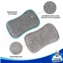 MR.SIGA Lot de 6 Éponges à Vaisselle Double Face pour Cuisine, Éponges à Récurer Réutilisables et Lavables, Gris