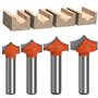 WSOOX Lot de 4 Fraises à Point Rainuré - Diamètre de la Tige 8 mm