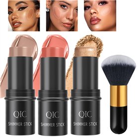 Mrettick 3 Pcs Contour Surligneur Bâton Crème Fard À joues Pour Joues Yeux Lèvres Léger Dewy Finish Bronzer Imperméable Longue D