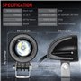2 pouces led Moto Phares supplémentaires, 12v -24v Phares ronds à LED Phares avant supplémentaires IP68 Spotlights pour moto ATV