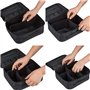 SourceTon Trousse de maquillage de voyage professionnelle avec sac à cosmétiques espacé, Noir , L