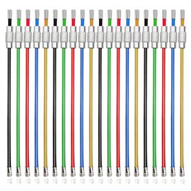 CKANDAY 20pcs en nylon coloré enduit de fil d'acier inoxydable porte-clés