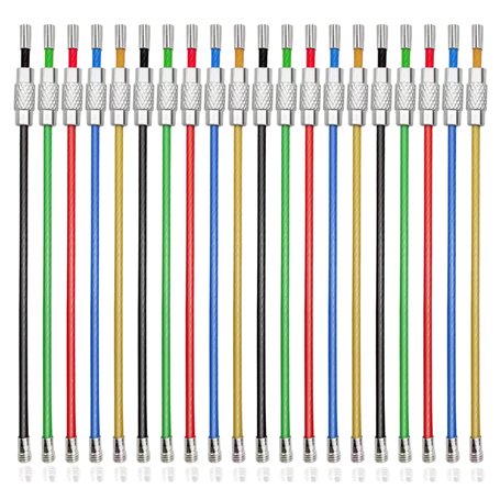CKANDAY 20pcs en nylon coloré enduit de fil d'acier inoxydable porte-clés