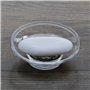 S-TROUBLE Porte-Savon Rond en Verre Boîte de Rangement Accessoires de Support Clair pour Douche Salle de Bain Hôtel