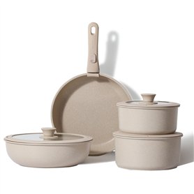 CAROTE Set Poele et Casserole Induction 8 Pièces