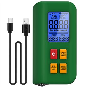 BSIDE T2 Jauge d'Épaisseur Numérique Rechargeable Appareil de Mesure de Peinture avec Triple Affichage 0-1500µm Fe/NFe Mesure Au