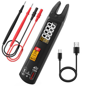 BSIDE U0 Multimètre Numérique Intelligent avec Pince Ampèremétrique Ouverte et Détecteur de Tension Sans Contact Mini Testeur Au