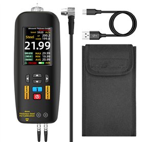 BSIDE Jauge d'épaisseur à ultrasons rechargeable de 1 à 300 mm avec écran LCD couleur 7