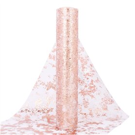 29CMx9M Rouleau Tulle Chemin Table Organza Baptême Baby Shower Filet Or Rose Pailleté Décoration Table Ruban Runner Métallisé Bo