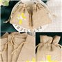 BETESSIN 24pcs Sachet Dragée Jute Pochette Communion Baptême 8x10cm Toile Chanvre Confirmation Sac Poche Bijoux Bonbon Chocolat 