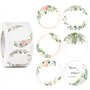 BETESSIN 500pcs 4cm Autocollants Rond Guirlande Etiquette Stickers Adhésive Créatifs pour DIY Carte Faveur Mariage Emballage Cad