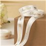 BETESSIN 2CMx22M Rouleau Ruban de Satin Blanc pour Décoration Baptême Emballage Cadeau Bougies Bouquet Bricolage