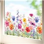 BETESSIN 3 Feuilles Stickers Électrostatique Printemps Autocollants Motif Fleurs Décoration Intérieure pour Fenêtre Vitre Porte