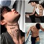 BETESSIN 3Pcs Tatouages Éphémères Faux Tatouage Tatouages Temporaire Tatoo 19,5x14cm Femme Homme pour Visage Corps Main