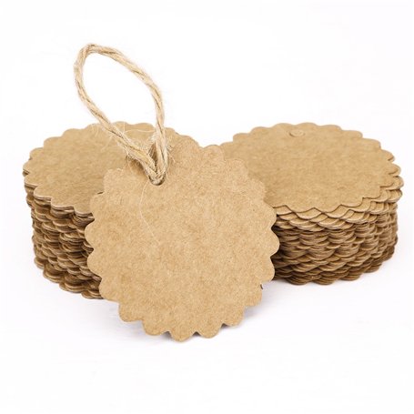 Miya® Lot de 100 étiquettes en papier en forme de fleur