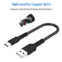Câble USB C Court [20cm/0.2m, Lot de 5], ADILIFT USB Type C Chargeur Rapide 3A USB-A vers USB-C Câble pour Samsung Galaxy S10 S9