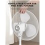 Midea MPF25MW Ventilateur sur pied 40W, 3 Vitesses, Oscillation 90°, Hauteur Réglable, Puissant et Silencieux, Idéal pour la Mai