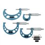 Lot de 4 micromètres d'extérieur de précision en carbure de tungstène 0-100 mm 0