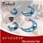 Lot de 4 micromètres d'extérieur de précision en carbure de tungstène 0-100 mm 0,01 mm