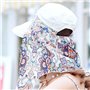 Femme Casquette Visière Large Bord Chapeau de Soleil Plage Voyage Eté Capeline de Camping Pêche Vélo Jardinage Pliable Protectio