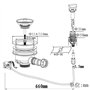 Talea évier de cuisine câble Crépine de vidange de contrôle déchets 110mm