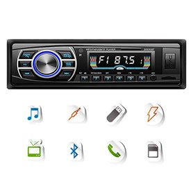 DONGMAO Autoradio 12V-24V OLED Écran Couleur Bluetooth FM Turner Aux-in Prise en Charge Bluetooth USB/Lecteur de Cartes SD/MMC L