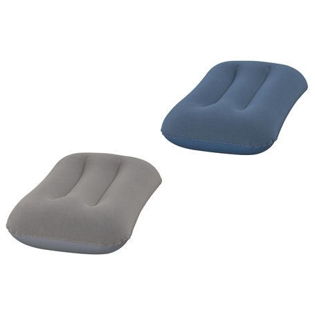 Bestway Oreiller Gonflable de Camping et de Voyage - 42 cm x 26 cm x 10 cm - Gris et Bleu