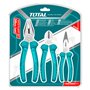 TOTAL - Jeu de 3 Pinces | Pince Universelle de 180 mm | Pince Coupante Diagonale de 160 mm | Pince à Bec Plat de 160 mm | Poigné