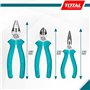 TOTAL - Jeu de 3 Pinces | Pince Universelle de 180 mm | Pince Coupante Diagonale de 160 mm | Pince à Bec Plat de 160 mm | Poigné