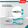 TOTAL - Jeu de 3 Pinces | Pince Universelle de 180 mm | Pince Coupante Diagonale de 160 mm | Pince à Bec Plat de 160 mm | Poigné
