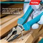 TOTAL - Jeu de 3 Pinces | Pince Universelle de 180 mm | Pince Coupante Diagonale de 160 mm | Pince à Bec Plat de 160 mm | Poigné