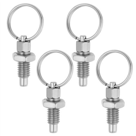 Be In Your Mind 4 Pièces Piston à Ressort Acier Inoxydable avec Filetage Bague Traction M6x1 Longueur 12 Mm Diamètre Extérieur B