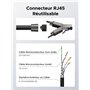 UGREEN Lot de 4 Cat 7 Connecteur RJ45 Ethernet Réseau Embout Fiche 10Gbps Installation sans Outil AWG 22-24