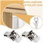 The Lord of the Tools 130x T-Glider Clips de Rideau Anneaux de Roulement en T avec Pince Crochets de Rideau avec Roues pour Croc
