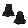 Tandou Manchettes chauffe-pouls pour femme - Rétro gothique - Avec boutons amovibles - Noir - 21 cm - Décontracté