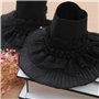 Tandou Manchettes chauffe-pouls pour femme - Rétro gothique - Avec boutons amovibles - Noir - 21 cm - Décontracté, uni - Décorat