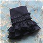 Tandou Manchettes chauffe-pouls pour femme - Rétro gothique - Avec boutons amovibles - Noir - 21 cm - Décontracté, uni - Décorat