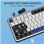 Redragon K689 Clavier de jeu RVB à joint filaire, 104 touches + 4 touches de raccourci supplémentaires Clavier mécanique avec pr