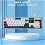 Redragon K689 Clavier de jeu RVB à joint filaire, 104 touches + 4 touches de raccourci supplémentaires Clavier mécanique avec pr