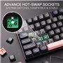 Redragon K556 SE Clavier de jeu filaire, clavier mécanique 104 touches remplaçables à chaud avec base en aluminium d'origine, pr