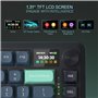 Redragon K724 PRO Clavier de jeu sans fil Gasket avec écran hype et bouton, clavier mécanique 80 %, écran d'information TFT de 1