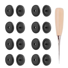 LEEQ Lot de 15 boutons d'arrêt pour ceinture de sécurité de voiture avec boucle antidérapante et alêne avec manche en bois pour