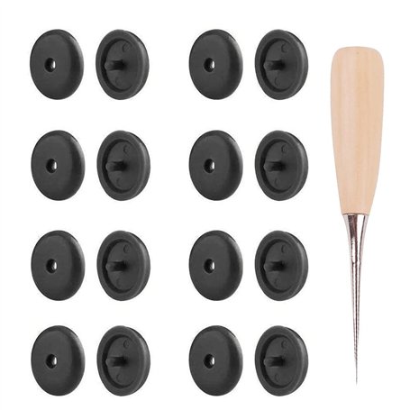 LEEQ Lot de 15 boutons d'arrêt pour ceinture de sécurité de voiture avec boucle antidérapante et alêne avec manche en bois pour